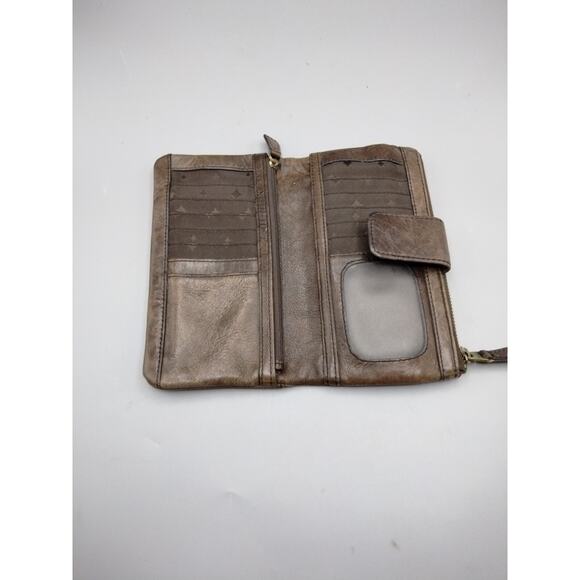 Fossil Long Live Vintage 1954 Wallet Lamb Hide Leather Brown Bi-fold Top Zip - Picture 3 of 8